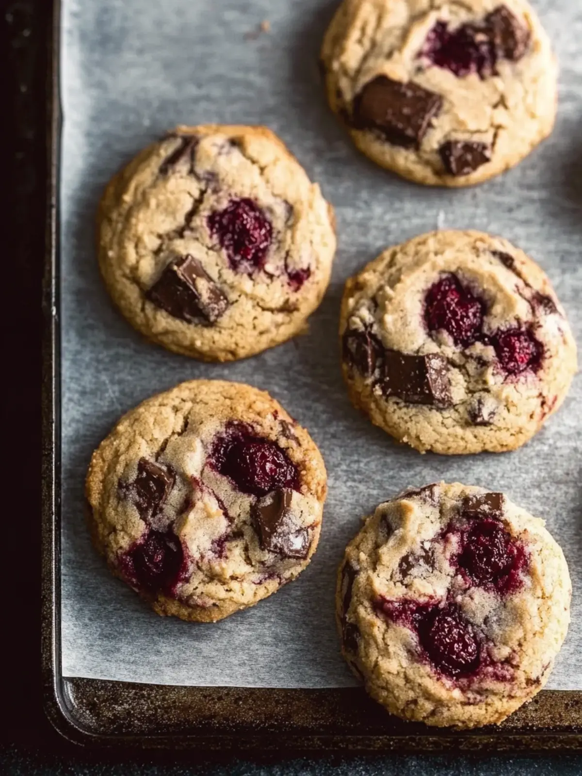 Raspberry Chocolate Chunk Cookies