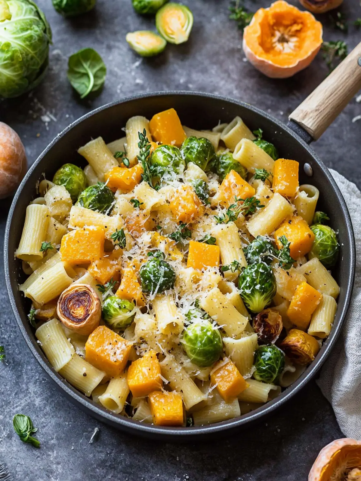 Brussels Sprouts and Butternut Squash Pasta for Cozy Nights 3 Brussels Sprouts and Butternut Squash Pasta