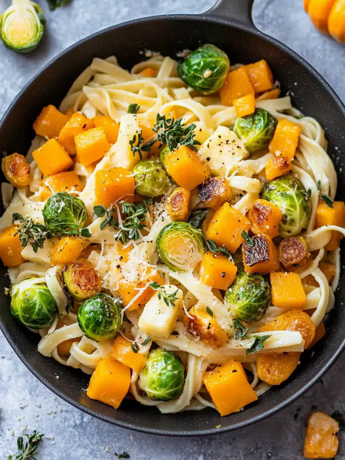 Brussels Sprouts and Butternut Squash Pasta for Cozy Nights 2 Brussels Sprouts and Butternut Squash Pasta