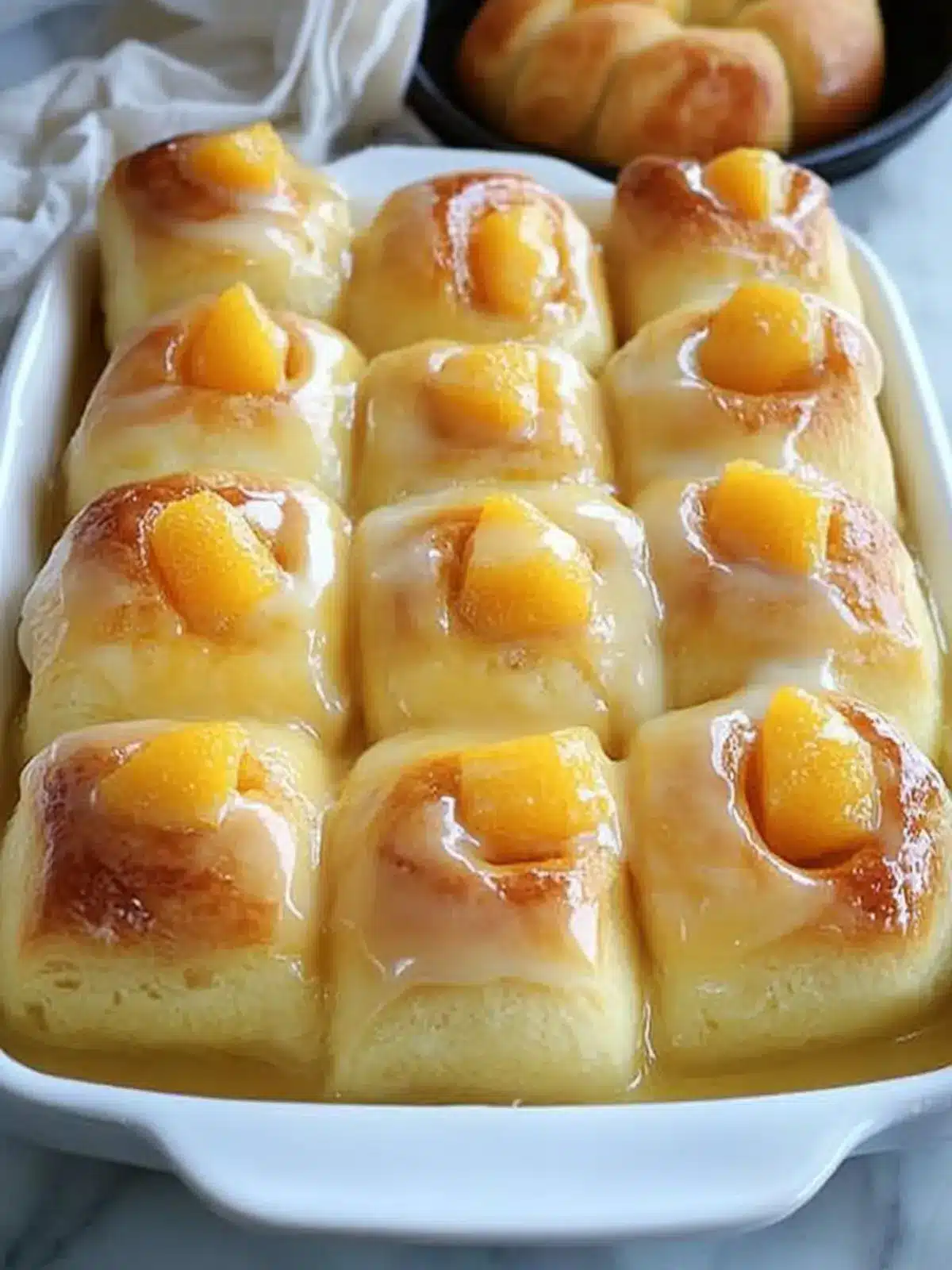 Orange Rolls with a Warm Sour Cream Butter Glaze