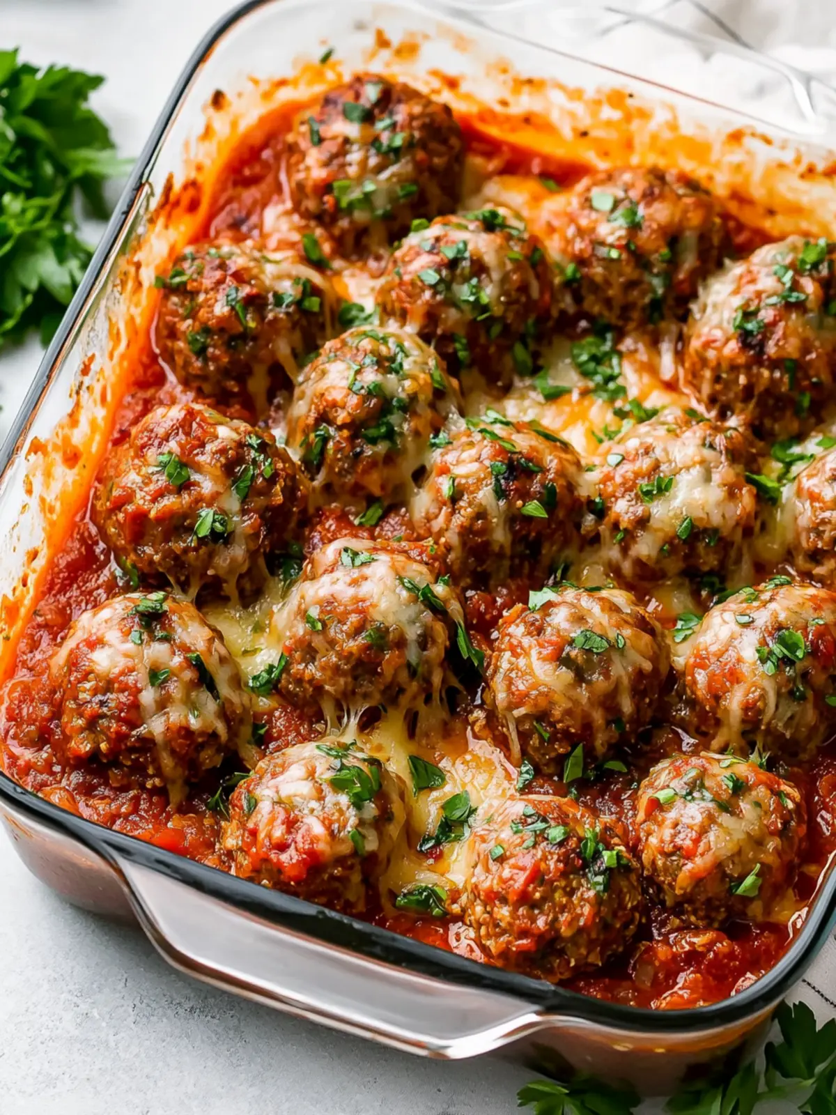 Savor Oven-Baked Beef Meatballs in Rich Marinara Bliss 3 Oven-Baked Beef Meatballs