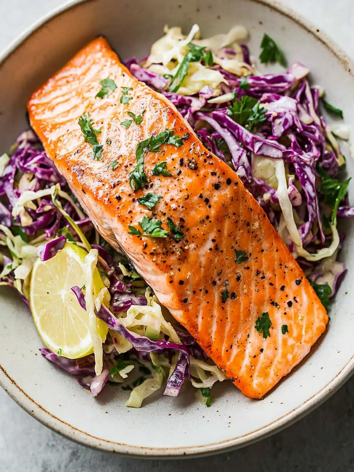 Delicious Salmon with Cabbage Slaw in Under 20 Minutes 3 Salmon with Cabbage Slaw