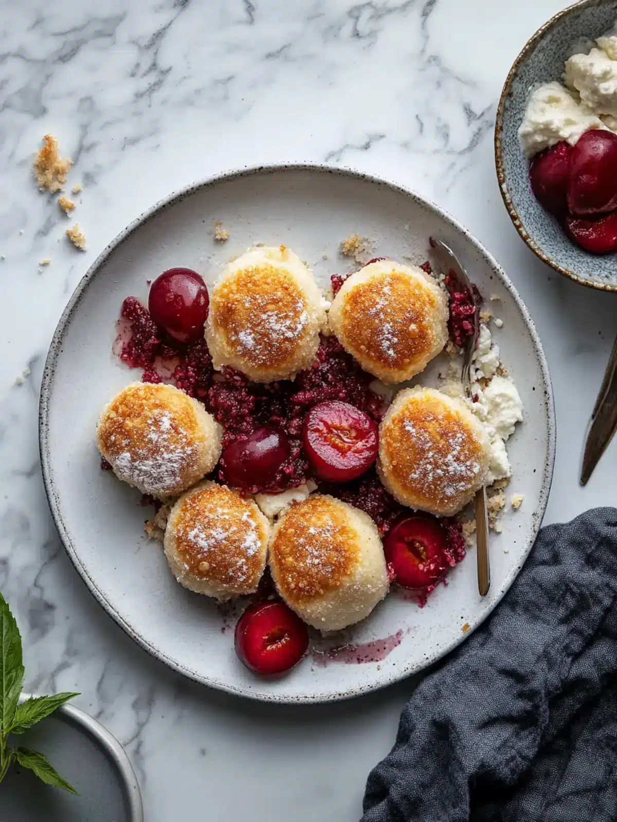 Plum Dumplings with Ricotta