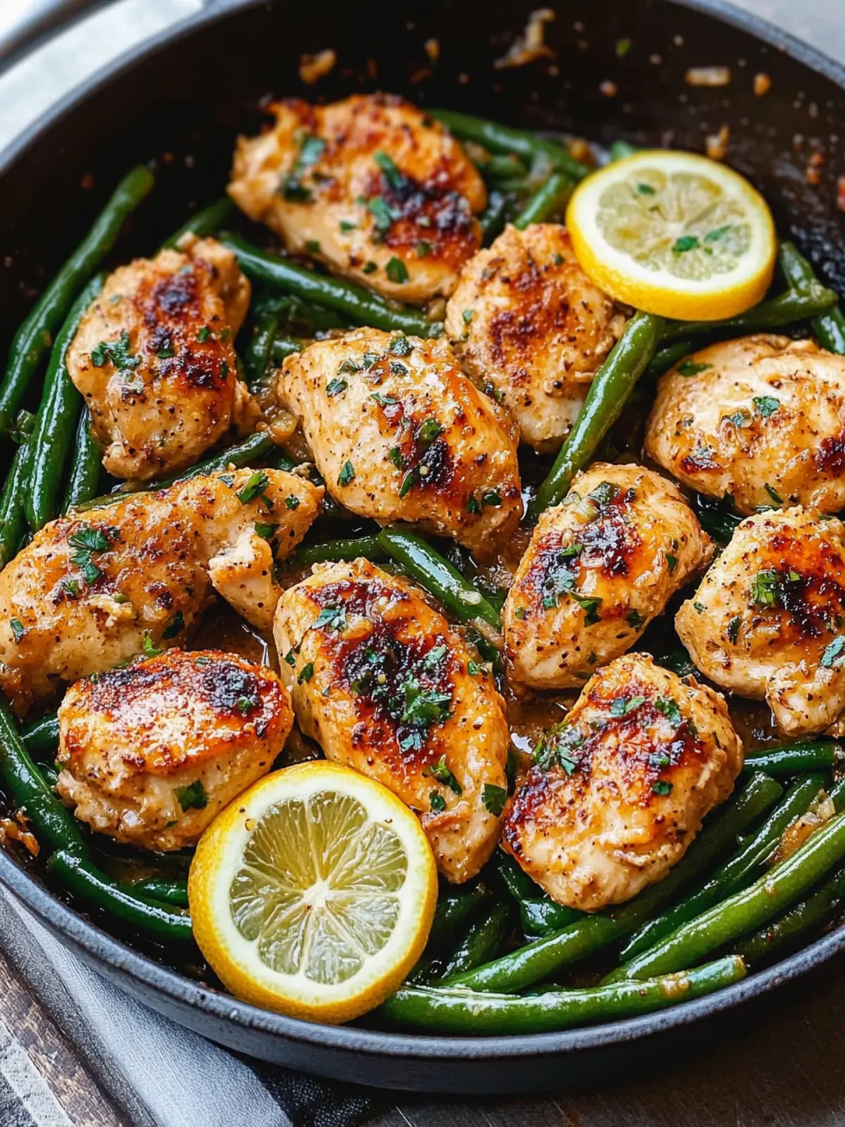 Lemon Garlic Butter Chicken and Green Beans Skillet Bliss 2 Lemon Garlic Butter Chicken and Green Beans Skillet