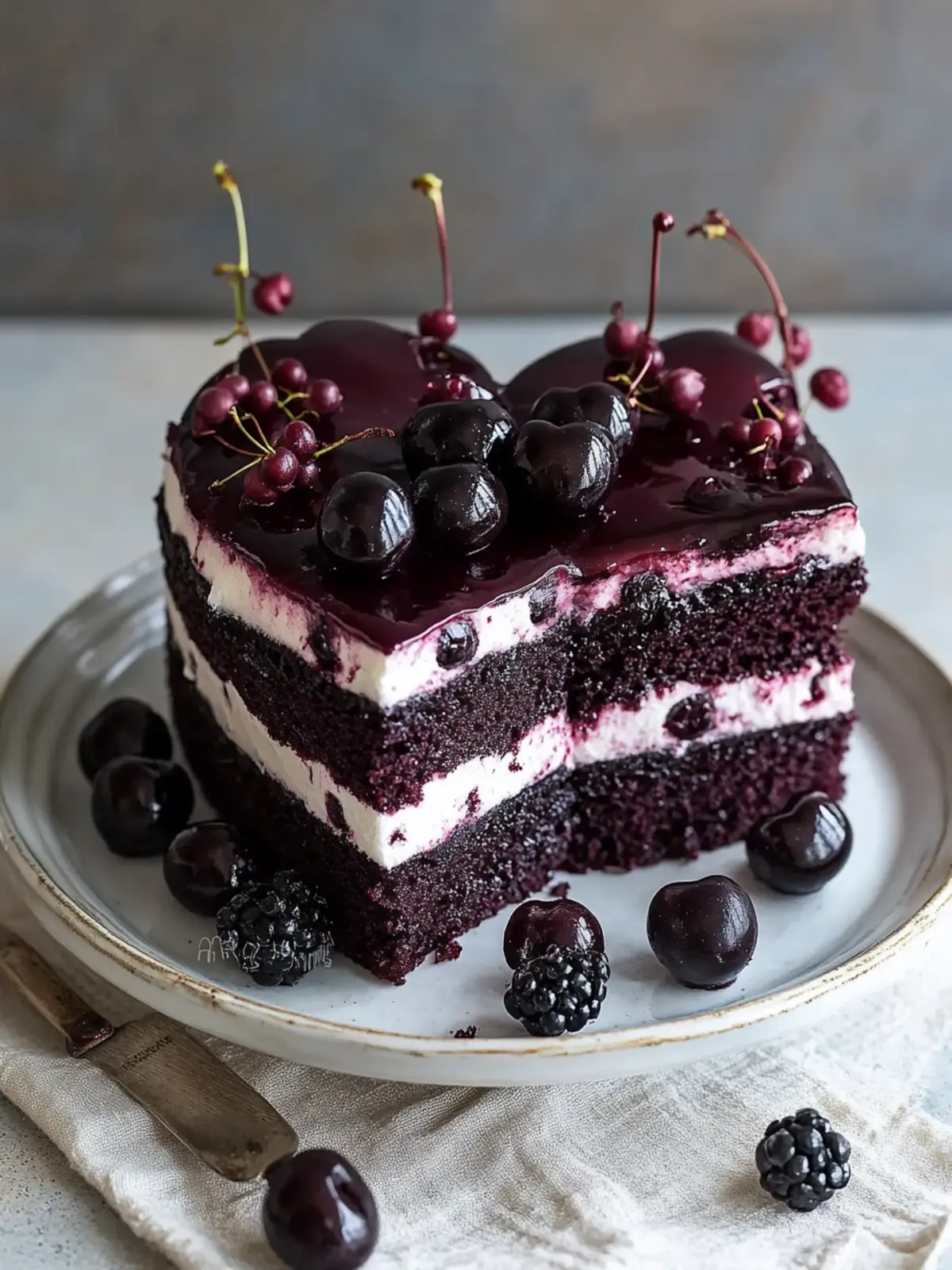 Delight in Decadence: Black Cherry Heart Cake Recipe 2 Black Cherry Heart Cake
