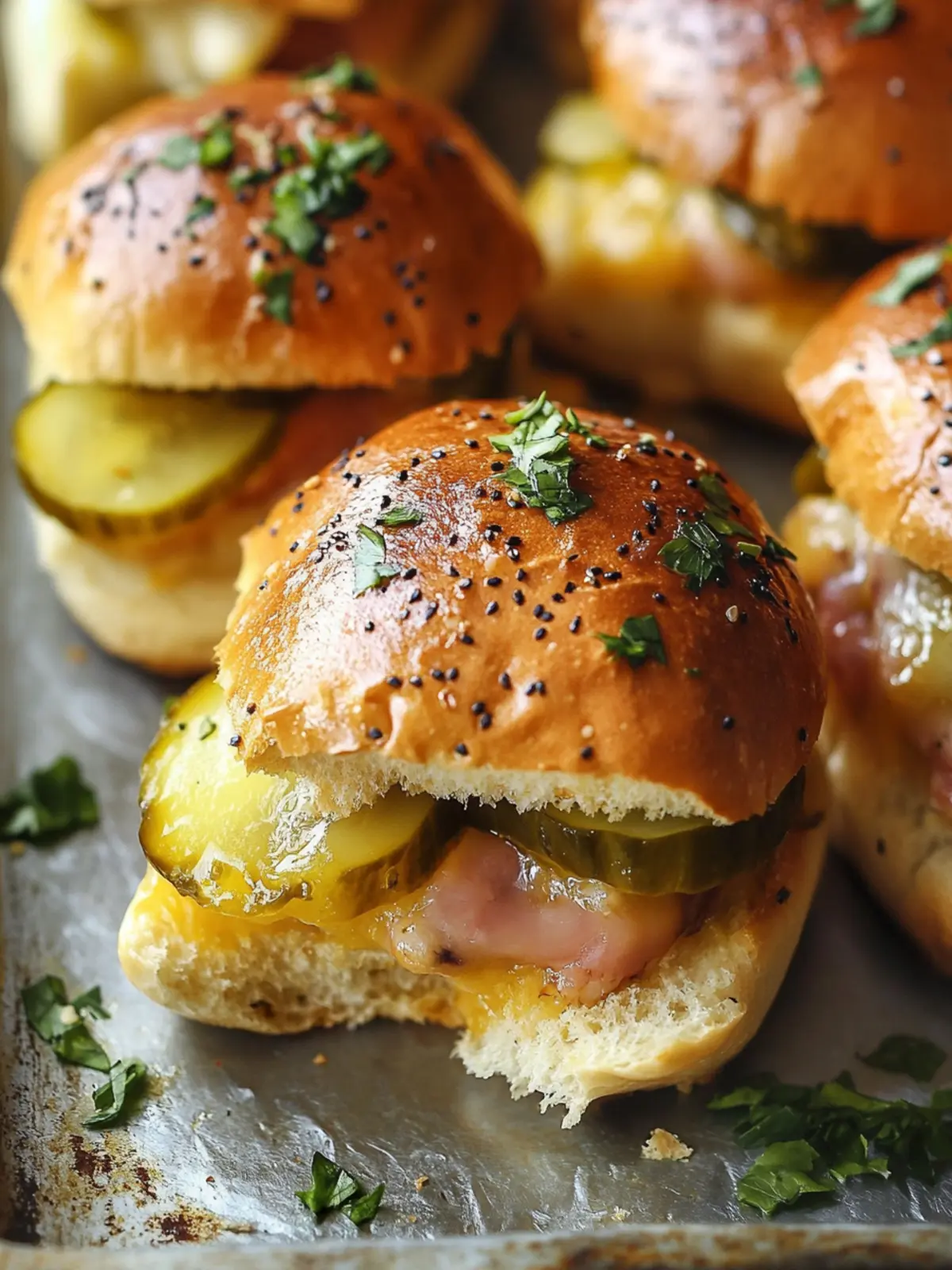 Pickle-Garlic Butter Cuban Inspired Pull-Apart Sliders Delight 3 Pickle-Garlic Butter Cuban Inspired Pull-Apart Sliders