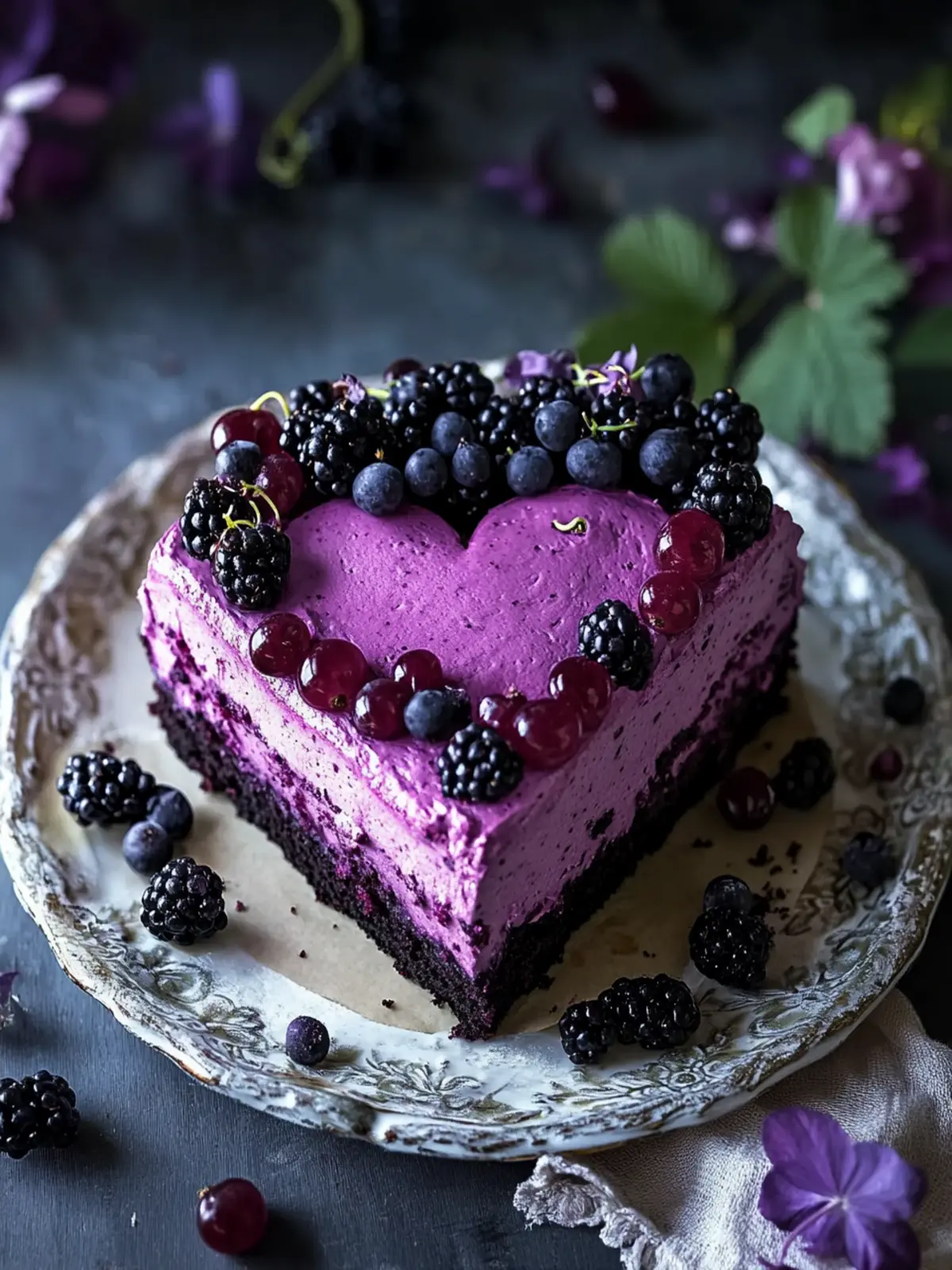 Decadent Blackcurrant Heart Cake to Sweeten Your Day 5 Blackcurrant Heart Cake