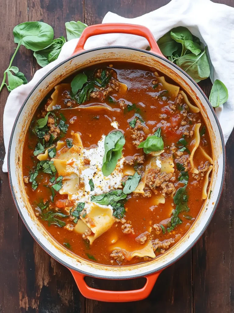 One Pot Lasagna Soup