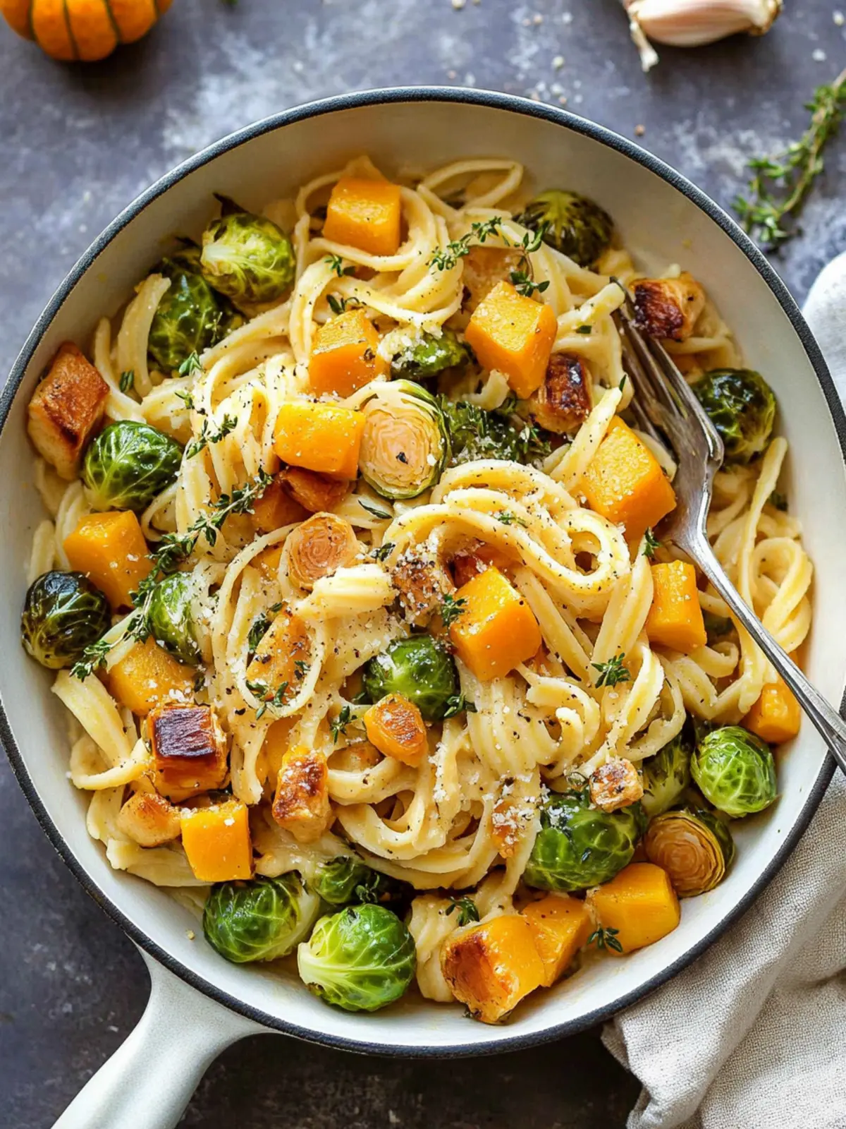 Brussels Sprouts and Butternut Squash Pasta for Cozy Nights 4 Brussels Sprouts and Butternut Squash Pasta