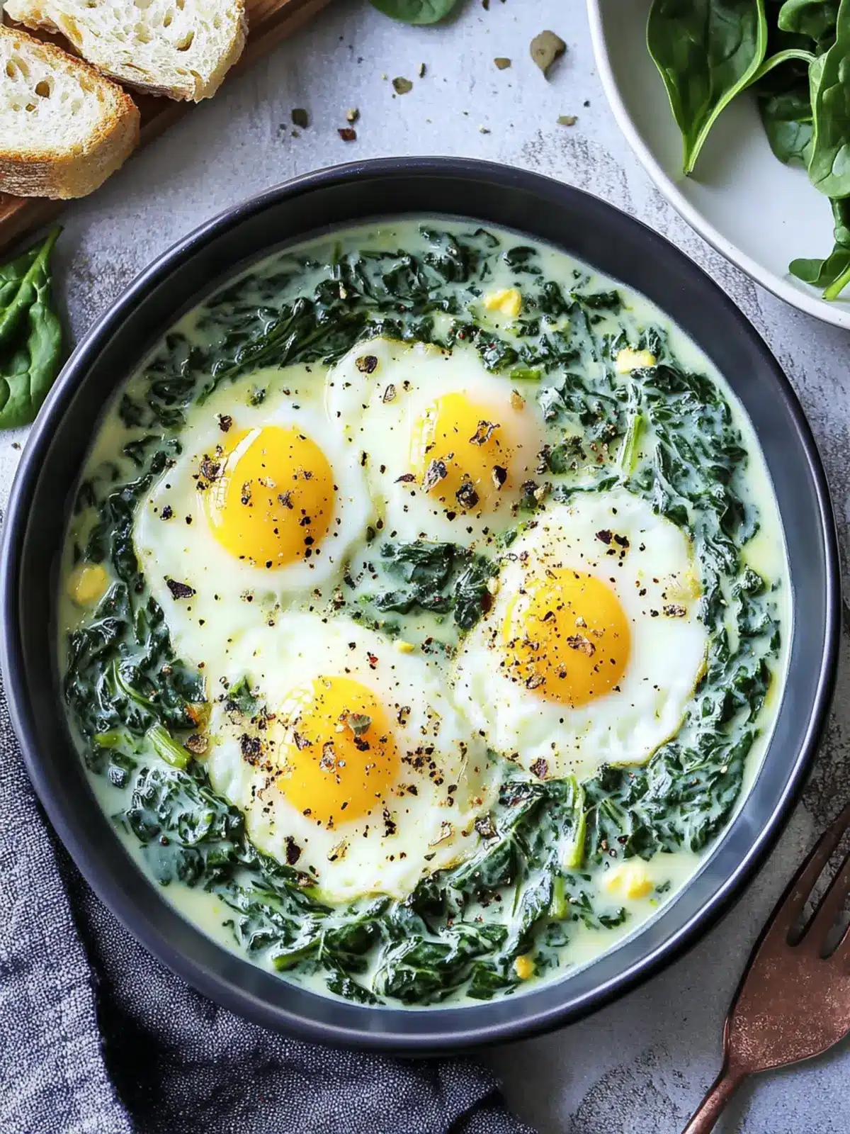 Creamy Spinach and Eggs to Brighten Your Breakfast Routine 3 Creamy Spinach and Eggs