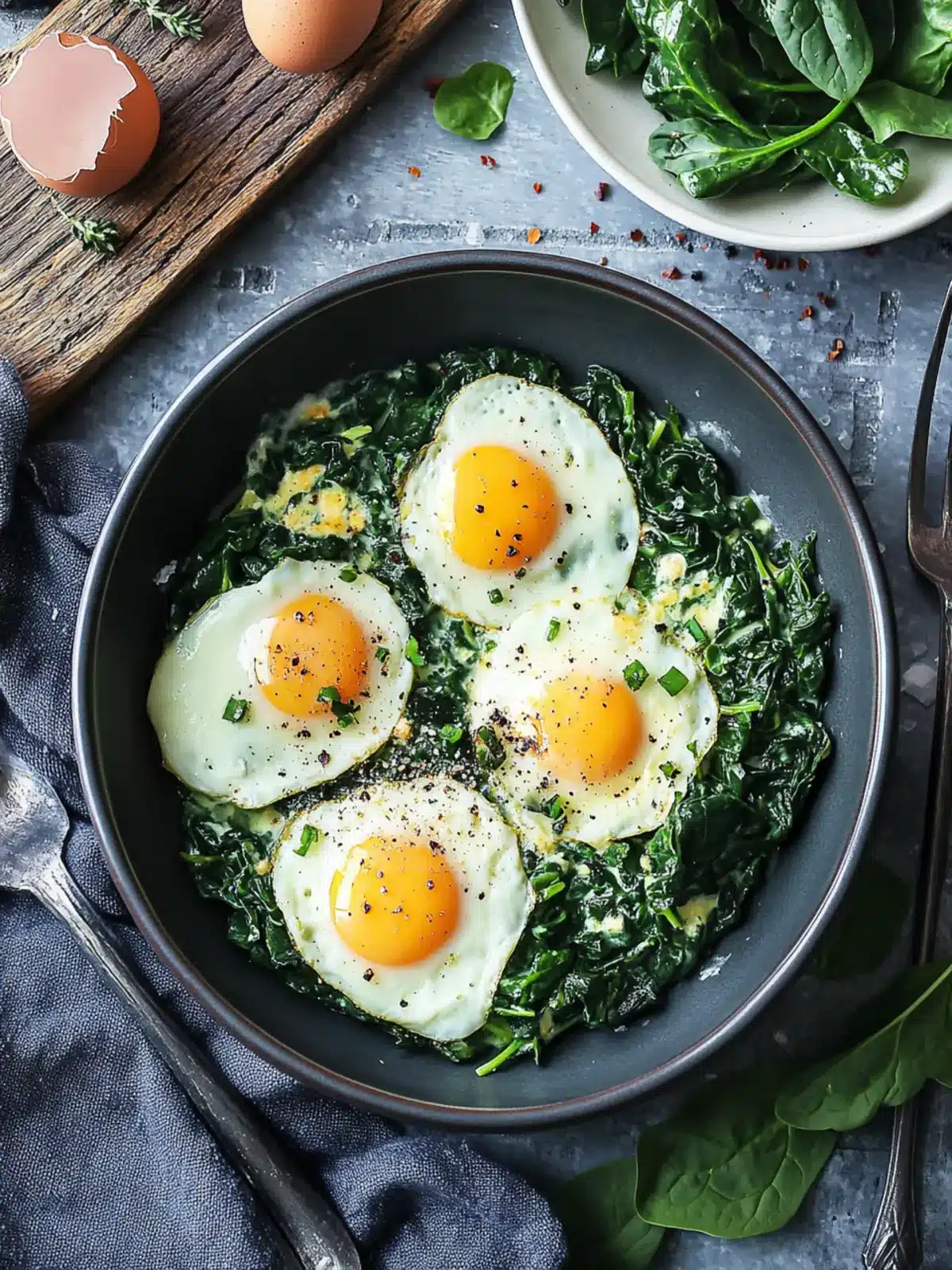 Creamy Spinach and Eggs to Brighten Your Breakfast Routine 4 Creamy Spinach and Eggs