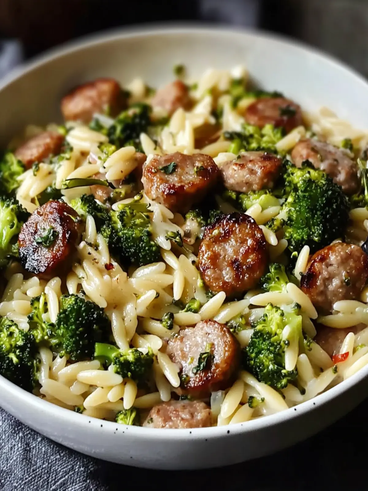 Sausage Broccoli Orzo