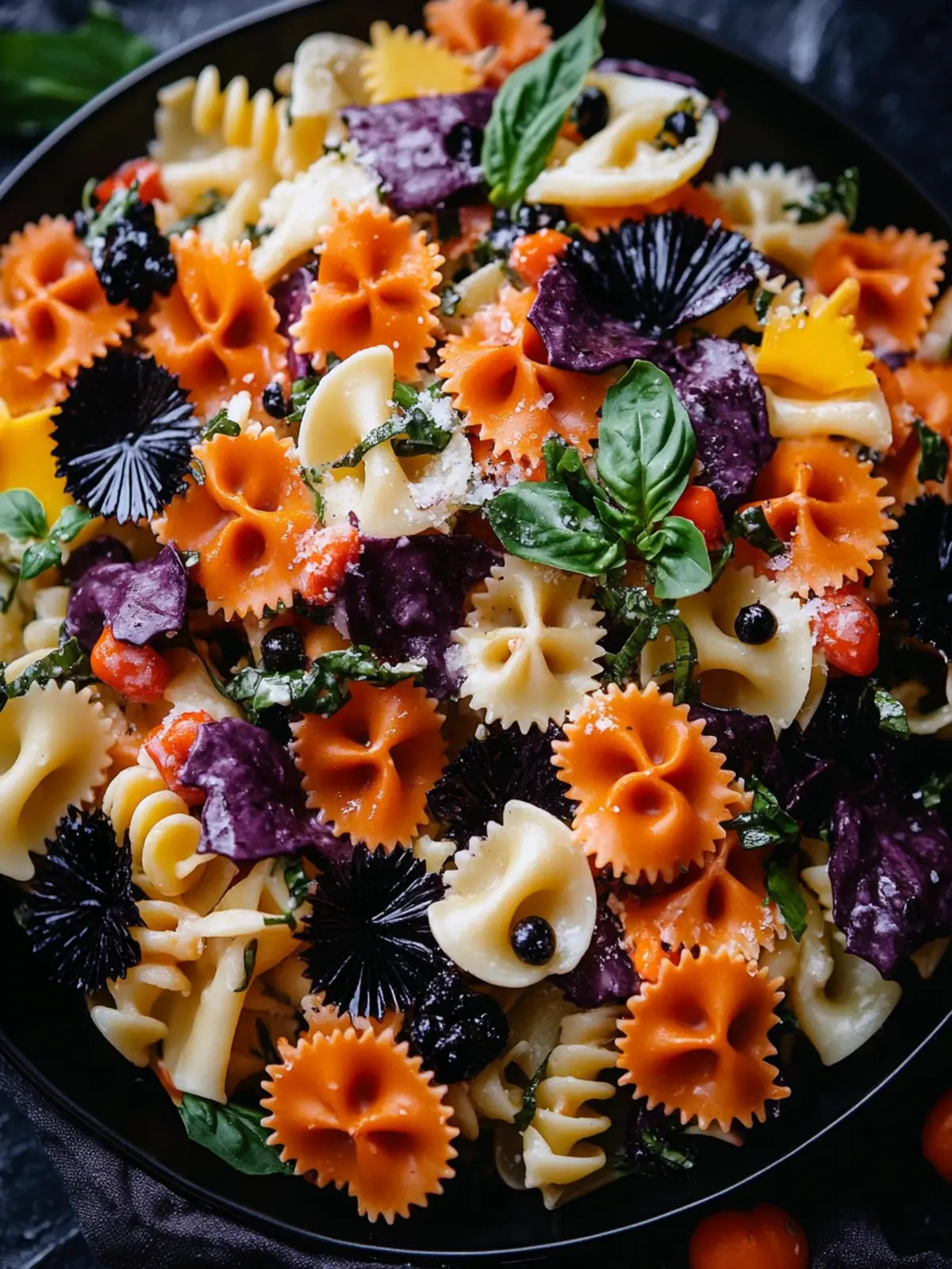 Spooky Vegan Halloween Pasta Salad That Celebrates Fall Flavors 3 Halloween Pasta Salad